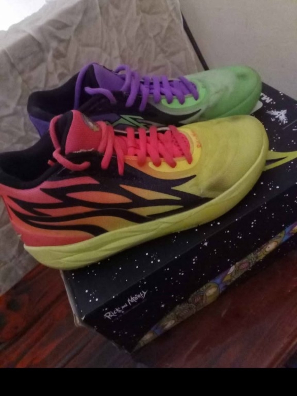 Puma Kids Multicolor Gradient Lace-Up Sneakers - Pink Yellow Green Purple